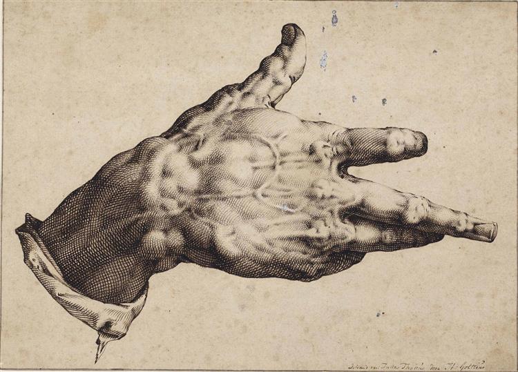 the artist's right hand by hendrick goltzius