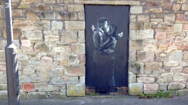 Mobile Phone Lovers By Banksy Iconic Works by Banksy 