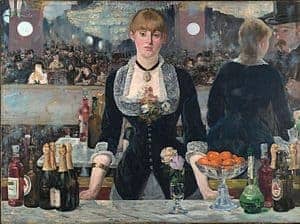 Impressionism art depicted by A Bar at the Folies Bergere - Famous Impressionist Painting