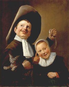 A Boy and a Girl with a Cat and an Eel by Judith Leyster