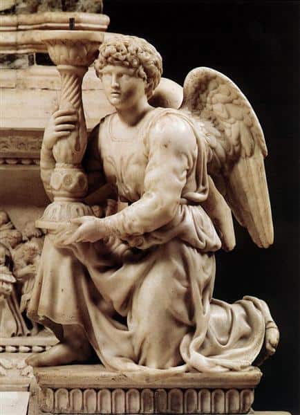 angel with candlestick by michelangelo