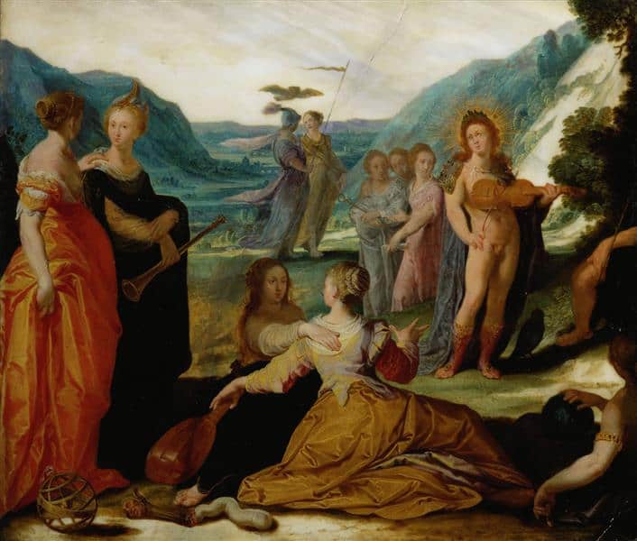 apollo and the muse by bartholomeus spranger