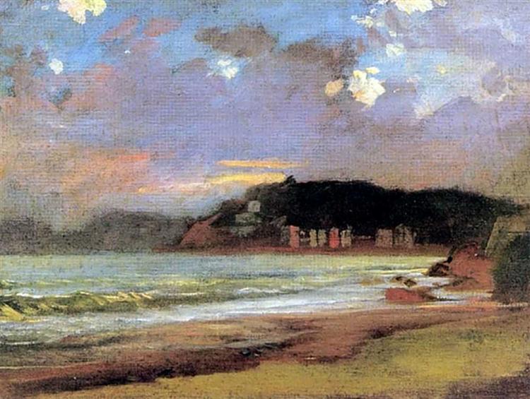 bay in livorno. sunset by nikolai ge