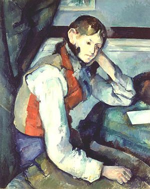 Boy in Red Vest by Paul Cezanne