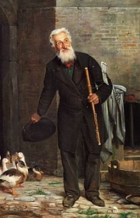 a flute player by carl bloch
