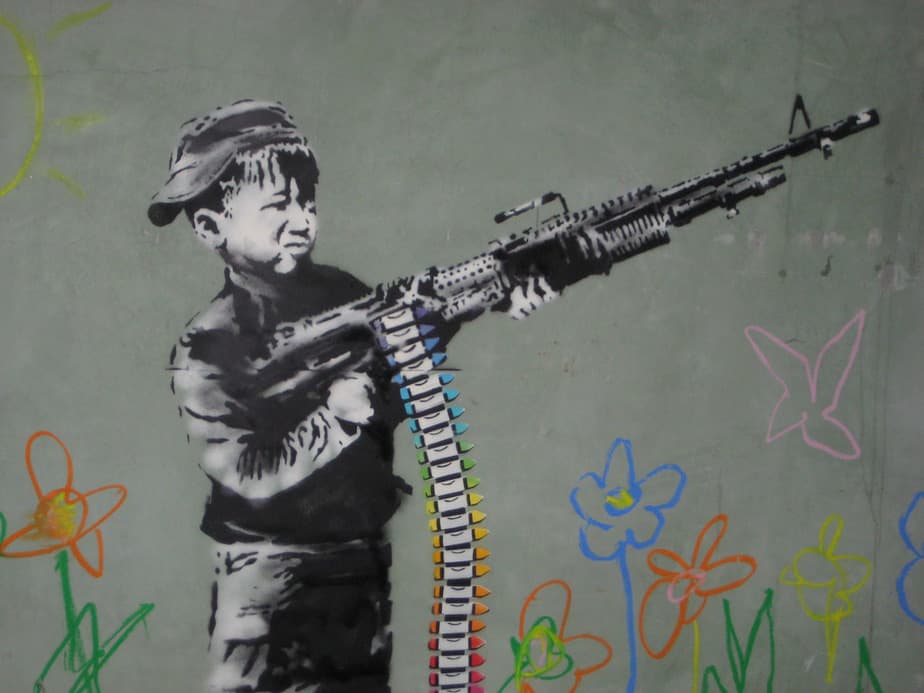 Child Soldier – Los Angeles, USA by Banksy famous Banksy artwork