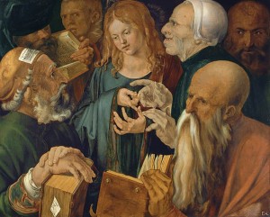 Christ among Doctors Painting by Albrecht Durer