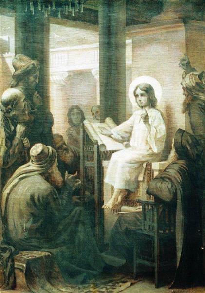 christ among the teachers by konstantin makovsky