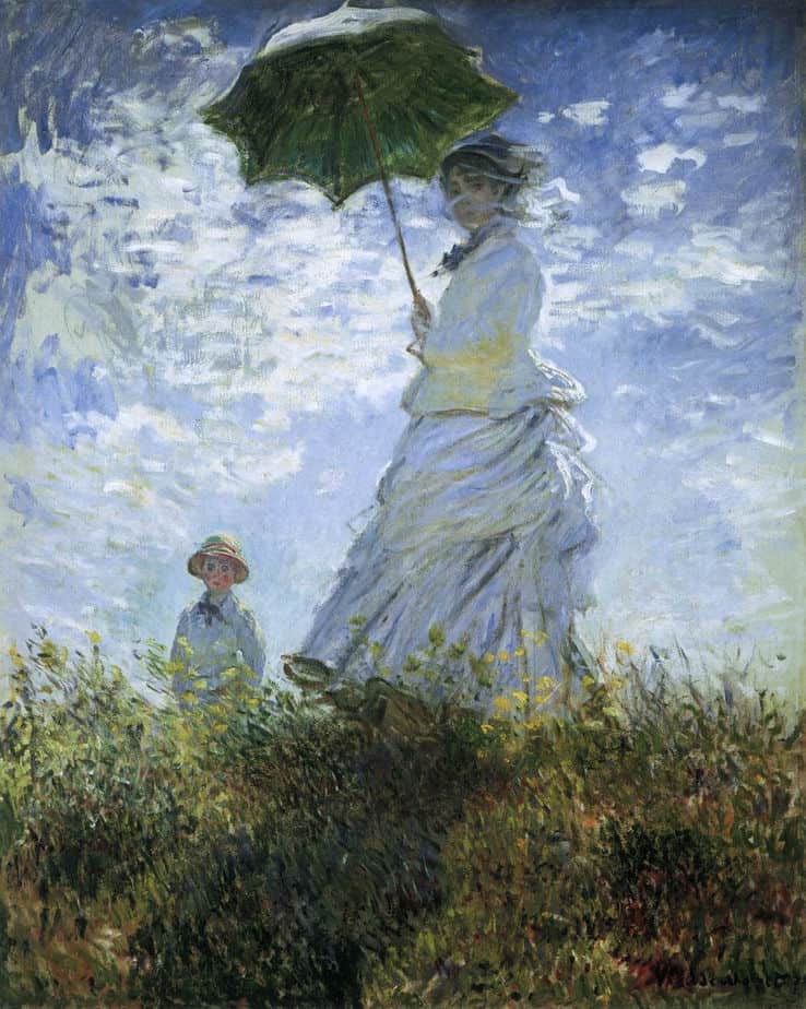 Woman With A Parasol: Madame Monet And Her Son By Claude Monet. 