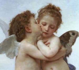 Love in Art depicted by Cupid and Psyche as Children