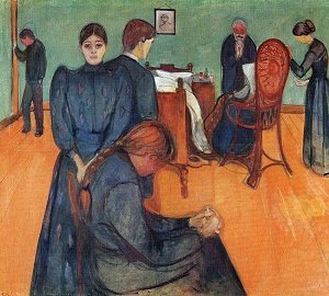 Death in the sickroom by Edvard Munch