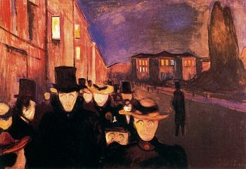 Evening on Karl Johan Street by Edvard Munch