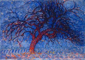 Famous Artwork Evening; Red Tree by piet mondrian