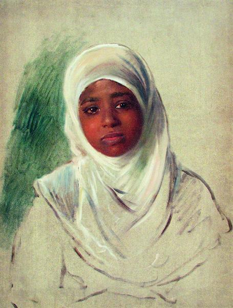 girl in burnous by konstantin makovsky