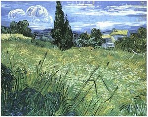 Green Wheat Field with Cypress by Vincent Van Gogh