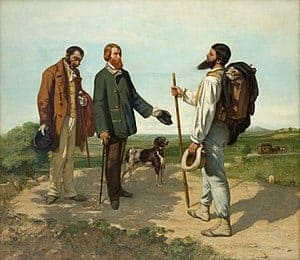 La rencontre (Bonjour Monsieur Courbet) Painting by Gustave Courbet