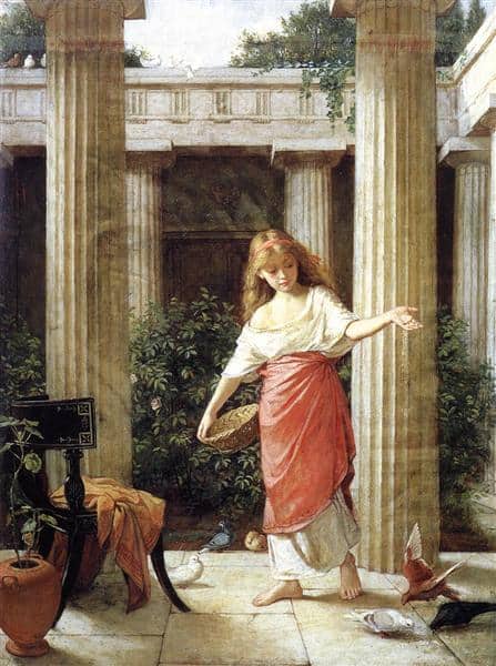 in the peristyle by john william waterhouse