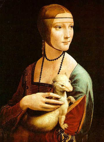 Famous Renaissance painting Lady with an Ermine by Leonardo da Vinci