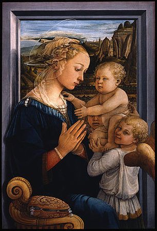 Love in Art depicted by Madonna and Child and Two Angels