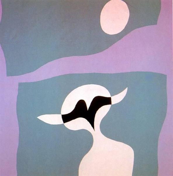 man, mustache, navel by Jean Arp