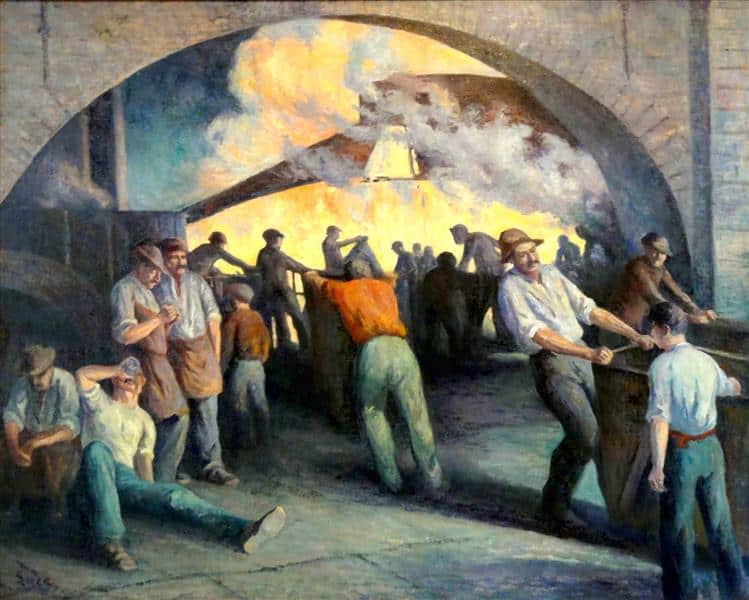 Foundry In Charleroi, La Coulée by maximilien luce