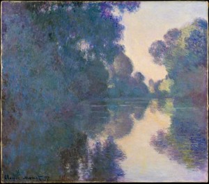 Morning on the Seine near Giverny Painting by Claude Monet.