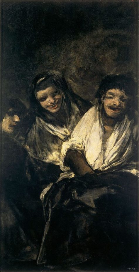 Mujeres riendo black paintings goya
