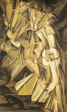 Cubism art depicted by Nude Descending a Staircase, No. 2