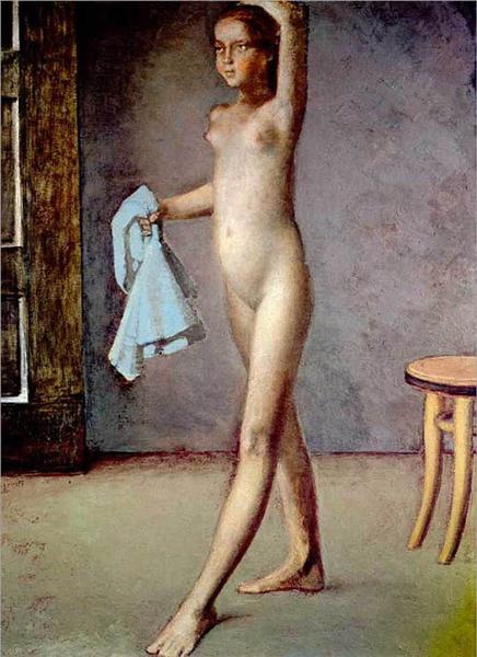 nude with a silk scarf