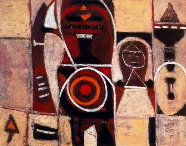 pink and indian red by adolph gottlieb
