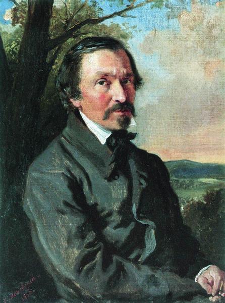 portrait of nikolay nekrasov by konstantin makovsky