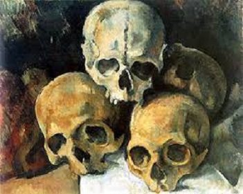 Pyramid of Skulls by Paul Cezanne