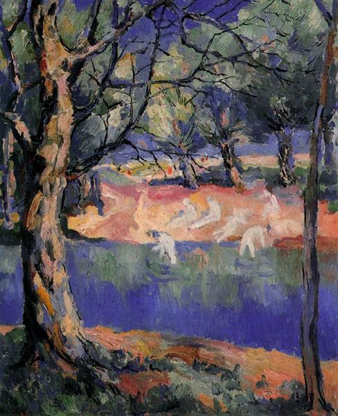 river in forest by kazimir malevich