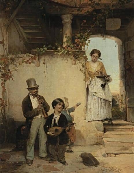 strolling players by gerolamo induno