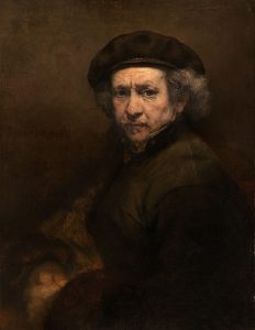 Self-Portrait with Beret and Turned-Up Collar by Rembrandt