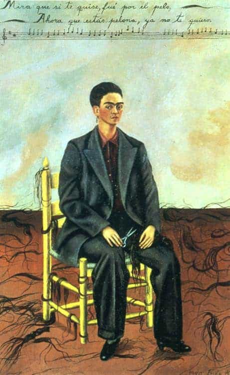 Self Portrait with Cropped Hair Frida Kahlo Paintings