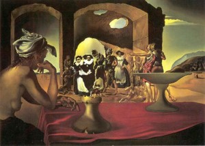 Slave Market with the Disappearing Bust of Voltaire Painting by Salvador Dali.