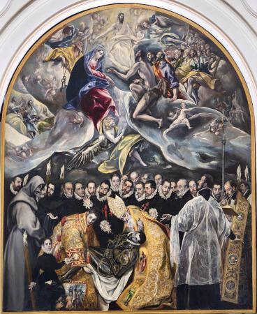 Famous Renaissance painting The Burial of the Count of Orgaz by El Greco