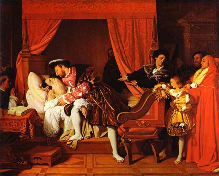 Love in Art depicted by The Death of Leonardo da Vinci