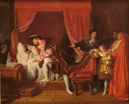 Death in paintings represented by The Death of Leonardo da Vinci