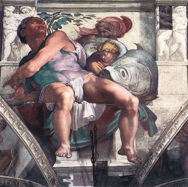 the prophet jonah by michelangelo