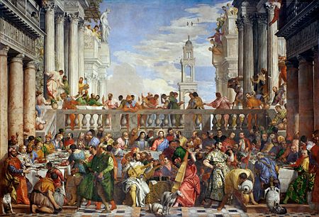 Famous Renaissance painting The Wedding at Cana by Paolo Veronese