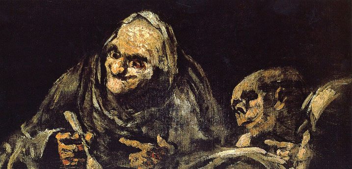 Two Old Men Black Paintings by Goya