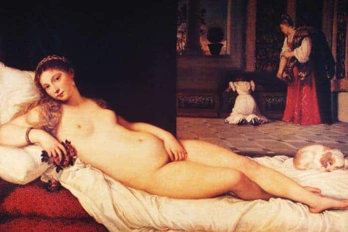 Famous Renaissance painting Venus of Urbino by Titian