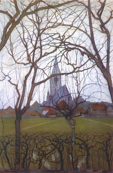 village church by piet mondrian