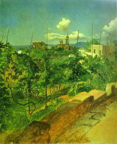 vineyard at vico by nikolai ge