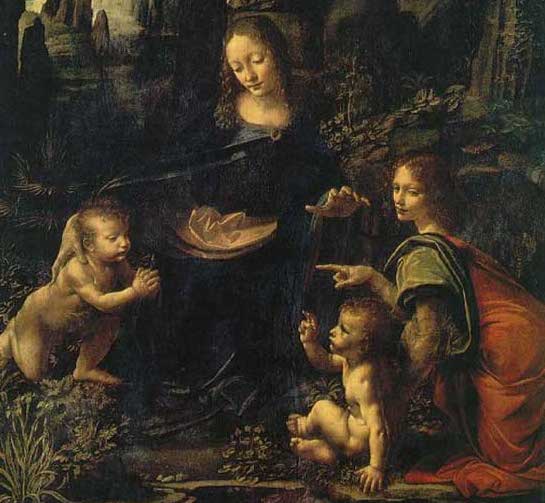 Famous Renaissance painting Virgin of the Rocks by Leonardo da Vinci