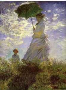 Cubism art depicted by Woman with a Parasol