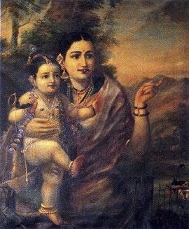 Yashoda With Krishna by Raja Ravi Varma