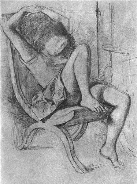 young girl asleep by Balthus